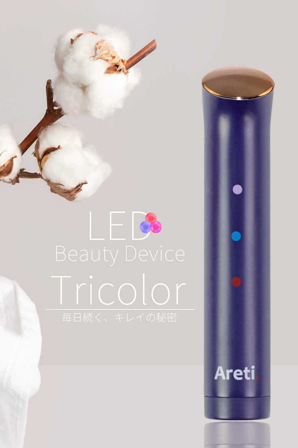 Amazon.co.jp: Areti アレティ 美顔器 3色LED 温熱 微振動 目元 多機能